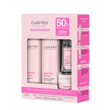 Cadiveu Quartzo Shine Hair Kit Shampoo, Conditioner, and Serum for Radiant, Hair