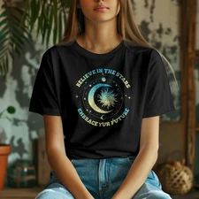 Cosmic Inspiration Tee, Celestial Astrology Gift, Stars, Sun And Moon Tee