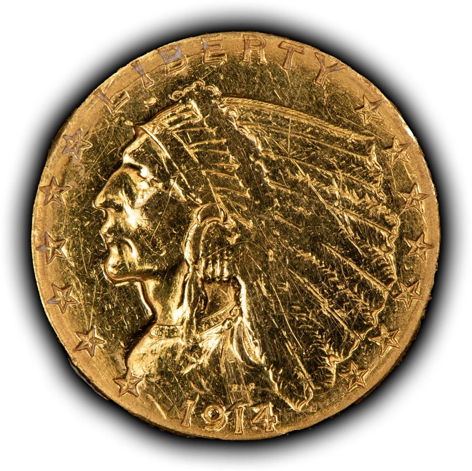 1914-D G$2.50 Indian Head Gold Quarter Eagle - Authentic US Coin - SKU-G5567 - Image 2 of 4