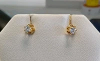 14k Yellow Gold Natural Round Diamond Earrings Approx. 3.6m Approx. 1/3 Carat