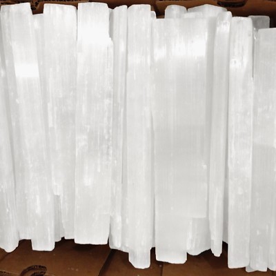 8lb Bulk Selenite Logs & Wands – Natural Raw Crystal, 12-14 Inch Bars For Energy Cleansing & Charging 11 thumbnail image