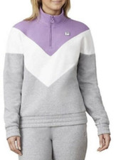 Fila Women's Purple 1/4 Zip Pullover Sweatshirt With Logo Size XL