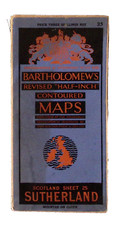 Bartholomew's Revised Half Inch Contoured Maps Scotland Sheet 25 Sutherland