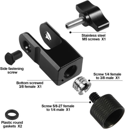 Microphone Mount Adapter for Hyperx Quadcast with 3/8" or 1/4" Screw M, black - Picture 2 of 7