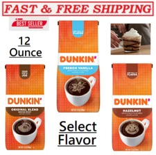 Dunkin' French Vanilla Flavored Ground Coffee, 12 Ounce,(Select Flavor)