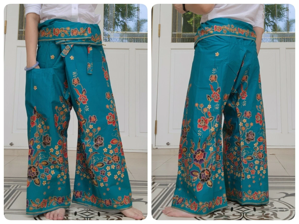 Thai Fisherman Pants in Cotton Batik Printed, Casual Pants, Lounge