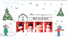 #3676-79 Snowmen Homespun FDC (12220023676-79001)