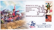 25-175, 2025, American Revolution, Pictorial  Postmark, Event Cover, Saint Louis