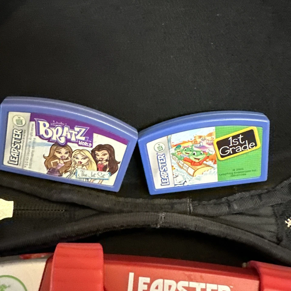 Leap Frog Leapster Educational Learning Handheld Red Console Incl 2 Games & Case - Image 3 of 4