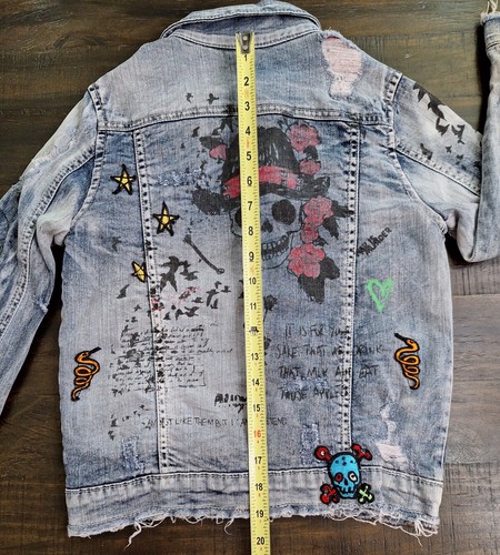 JORDAN CRAIG KIDS Size 8 DOODLE DENIM JACKET AGED WASH - Picture 15 of 15