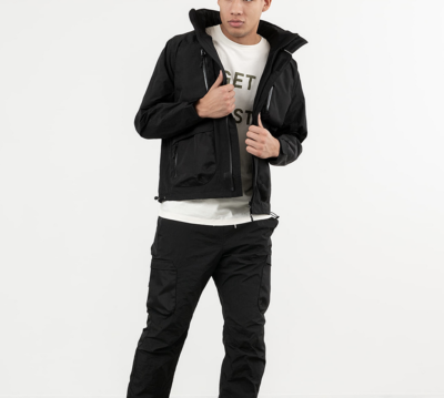 NWT John Elliott Black High Shrunk Nylon Parachute Jacket 2 l M 