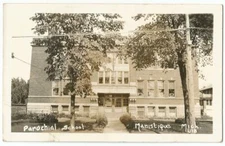 Manisique Michigan MI ~ St. Francis De Sales School RPPC Real Photo 1930's