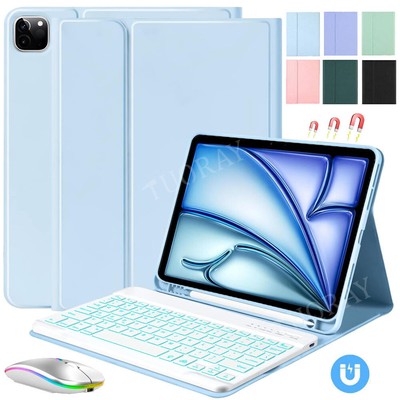 Beleuchtete Tastatur Hülle Mit Stifthalter für iPad 10/9/8/7th Air Pro 11 QWERTZ