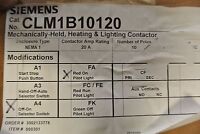 Siemens Mechanically Held Contactor Clm1b10120 Nema 1 20 A Rating 10 Poles Siemens Mechanically Held Contactor Clm1b10120 Nema 1 20 A Rating 10 Poles