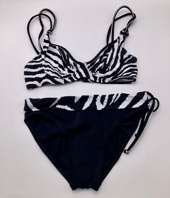 ALBA MODA Bikini Gr. 36 D-Cup schwarz weiß gemustert neu mit Etikett