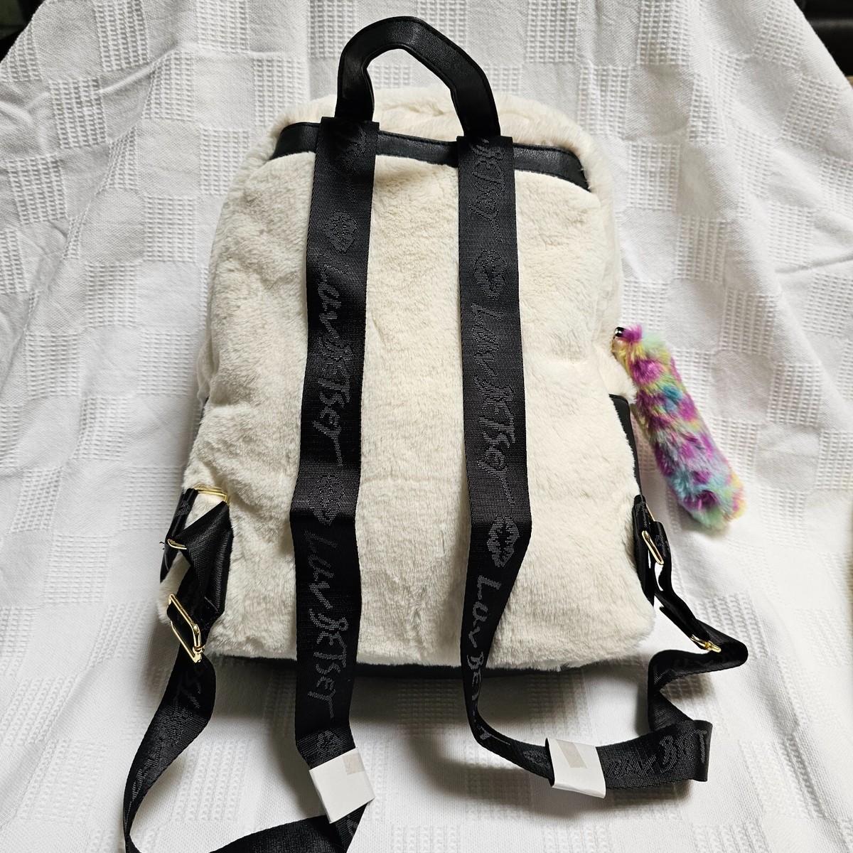 Betsey Johnson Hooded Unicorn Backpack Faux Fur New Whimsical Unicorn Hooded Backpack Betsey Johnson White Faux Fur 90s  main image 4