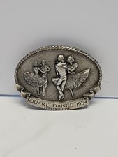 Vintage pewter belt buckle  1984 Square Dance Commemorative...Arroyo Grande belt