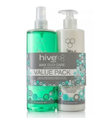 Hive DUO DOPPELPACK Teebaum Pre Wax Reinigungsspray & After Wax Lotion DUO 400ml