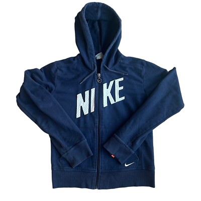 Vintage Nike Hoodie Women's Size Medium Navy Blue