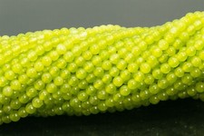 2MM Natural Yellow Green Malaysian Jade Beads Grade AAA Round Loose Beads 15.5"