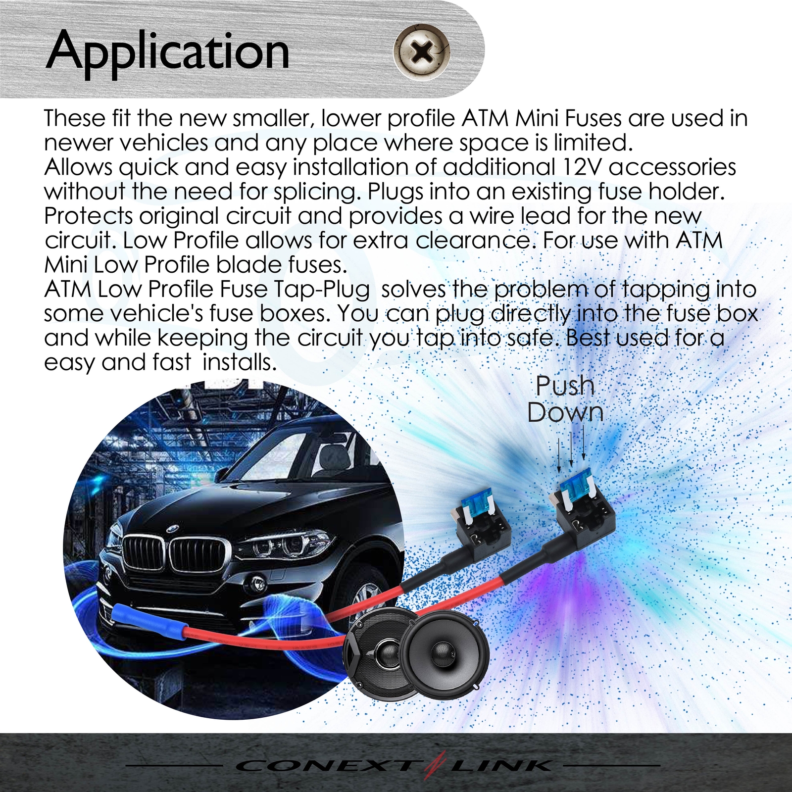 50pcs 15 A Amp ATM Low Profile Fuse Mini Micro Blade Circuit 2 Leg  GM Car Audio