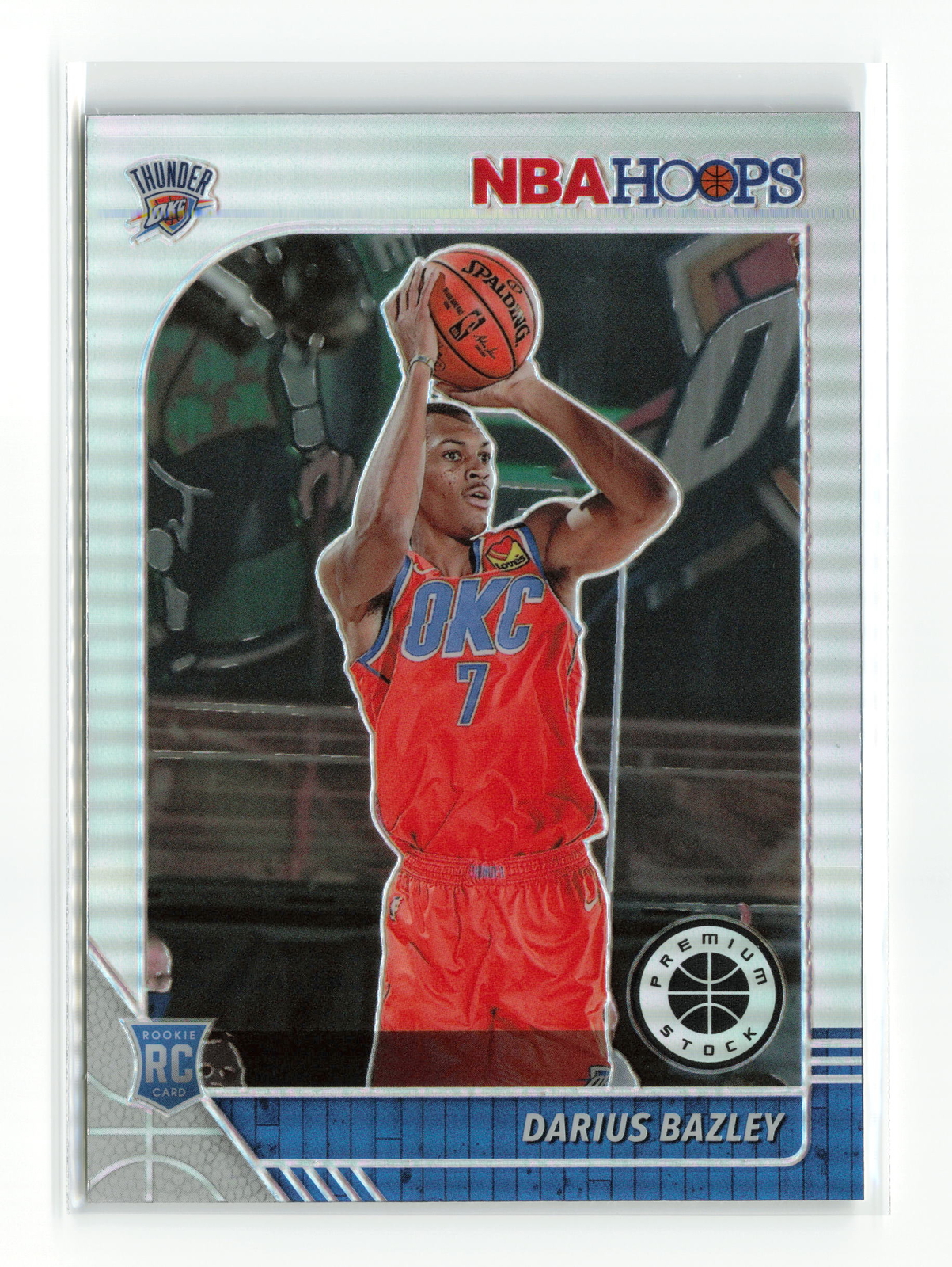DARIUS BAZLEY #249 RC 2019-20 PANINI HOOPS PREMIUM STOCK THUNDER SILVER
