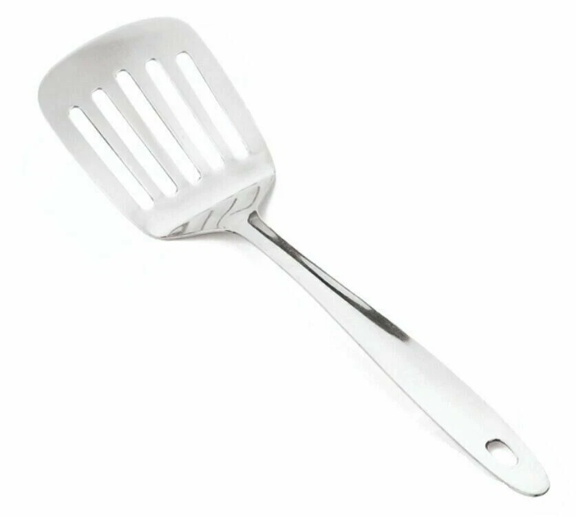 SUPER UTENSIL LTD Slotted Turner Silver Metal Non Stick Spatula Heat Resistant Flipper Cooking UK