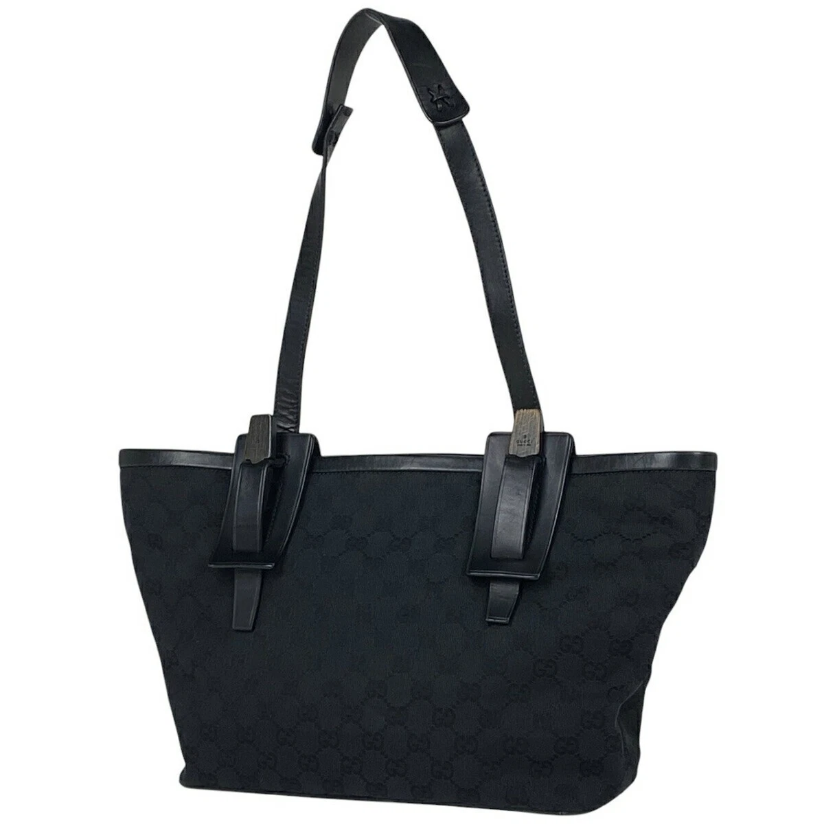 Sac fourre tout GUCCI GG motif bandoulière toile noir 106241 femme 