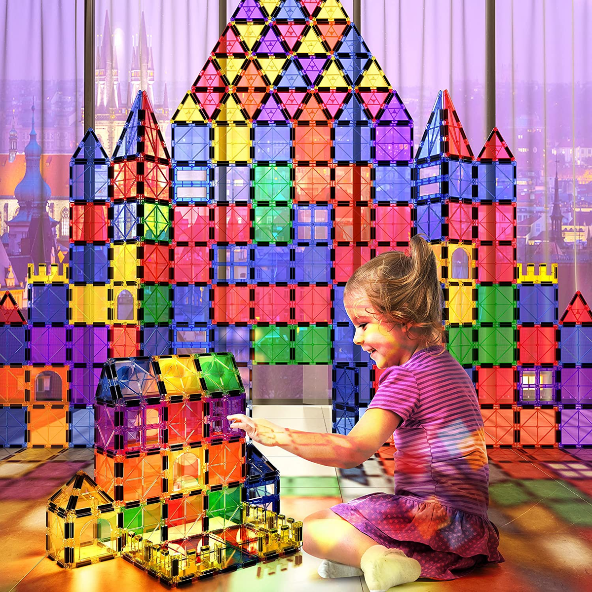 Bloques De Construccion Magneticos 3D Ninos Azulejos STEM