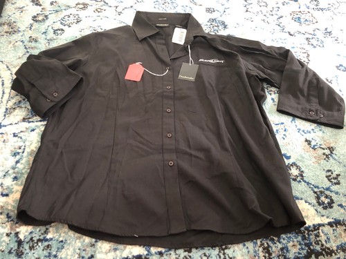 BUDLIGHT BEER UNIFORM Shirt Button Down WOMEN XL Work Part Long Sleeve Black NWT