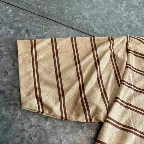 NWT Vintage Polo Shirt Mens Small Sparetime Single Stitch Retro Brown Tan Stripe - Picture 3 of 10
