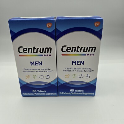 2 x Centrum Men Multivitamin Tab 65ct Each - Exp 06/26