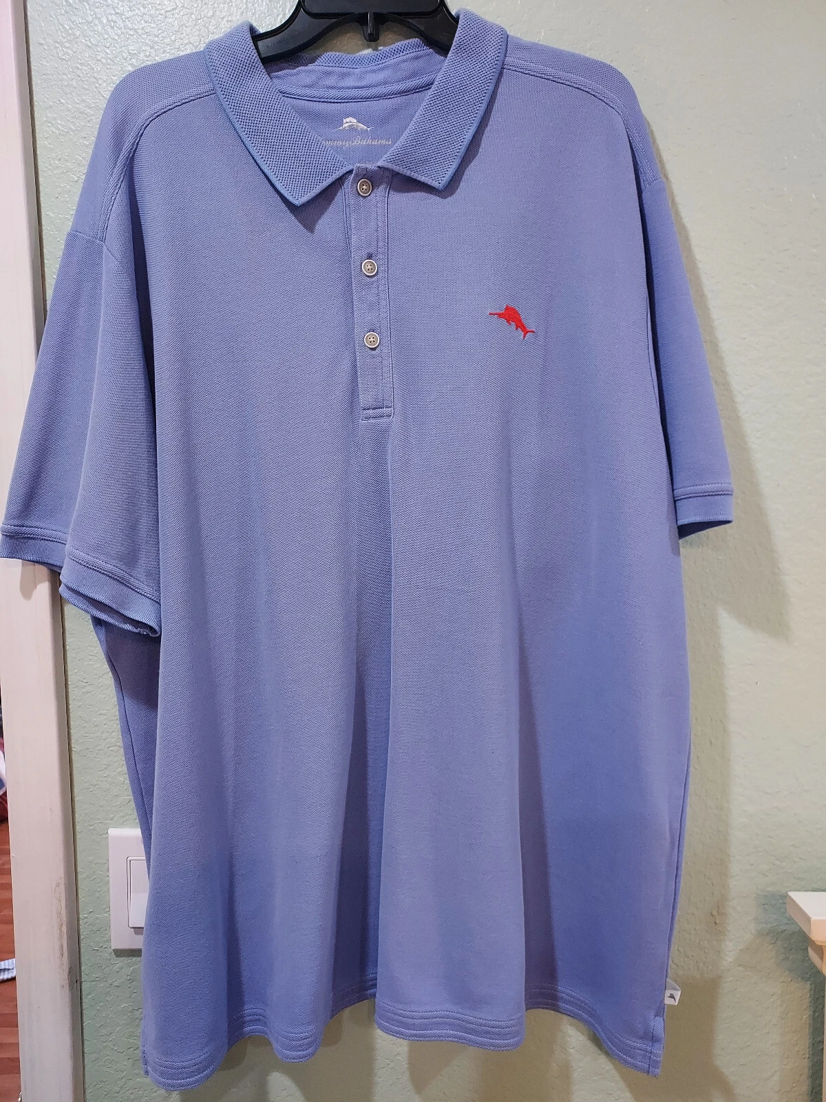 BigMan Tommy Bahama Lavender Purple Short Sleeve Knit Polo Shirt--2XB