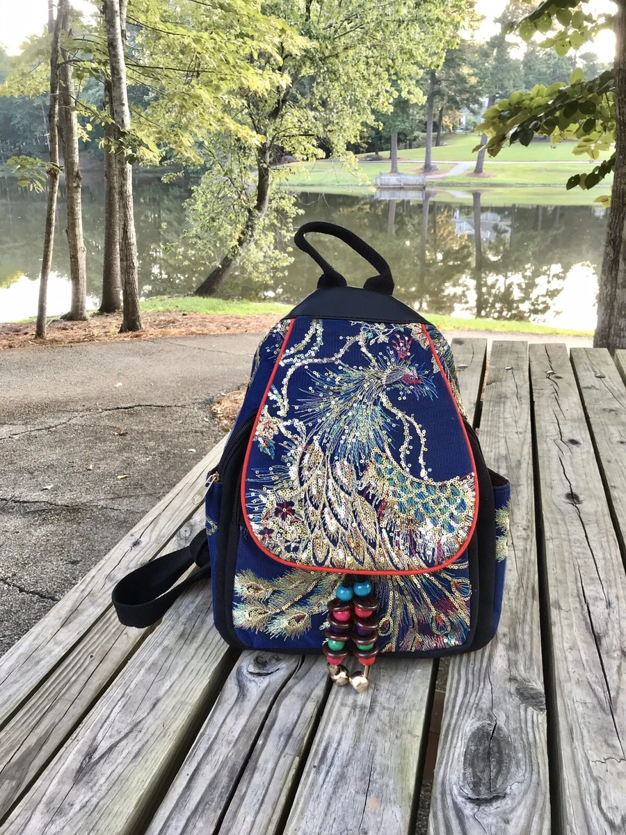 Embroidered backpack sale