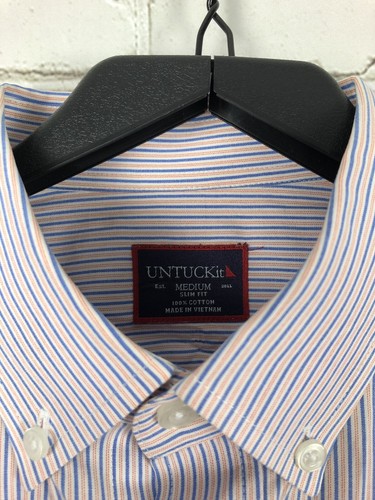 UNTUCKit kariertes Button Down Herrenhemd aus 100 % Baumwolle Größe Medium Slim Fit - Bild 3 von 4
