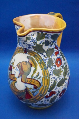 ICAP Gualdo Tadino Jug vase ceramic majolica lustre 1900 20th Santarelli style - Picture 8 of 24