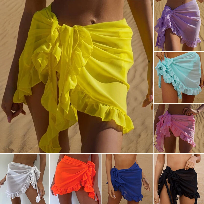 Womens Sarong Dress Swimwear Bikini Beach Wear Cover Up Swimsuit Wrap Skirt  UK