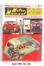 1961 April MOTOR MANUAL Datsun Bluebird Vauxhall Velox Ford Anglia Borgward Fiat