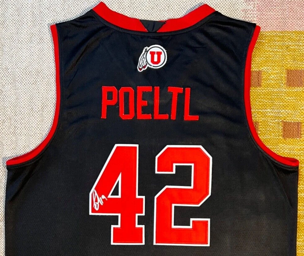 Jakob Poeltl Signed Autograph Utah Utes NCAA Jersey NBA Raptors eBay