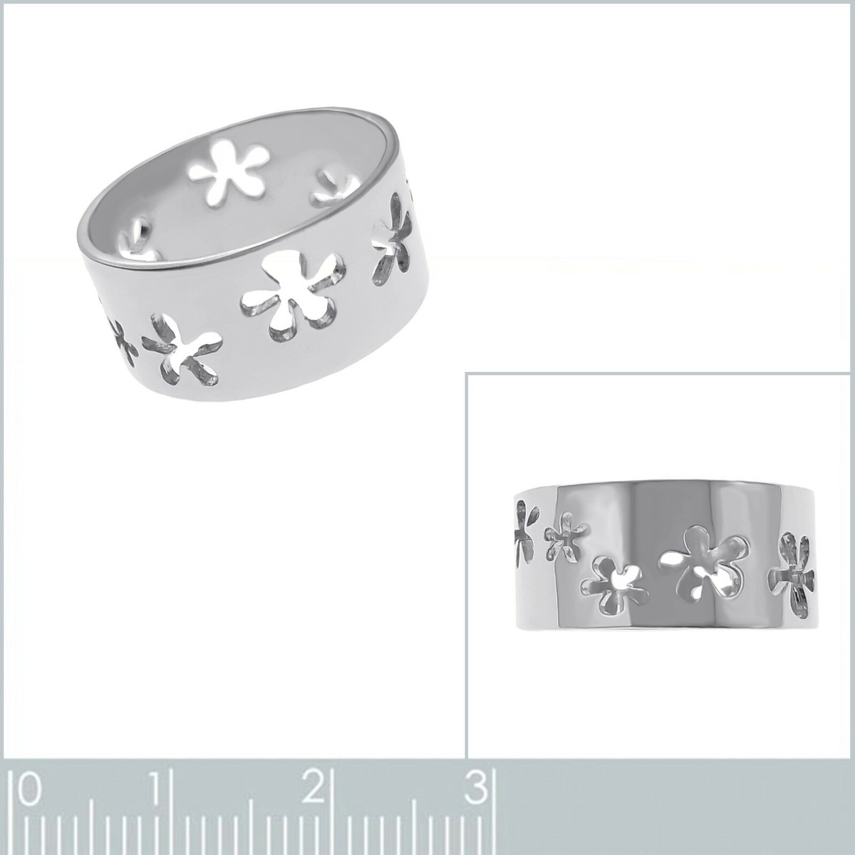 Bague Fleur En Argent 925 - Taille 60 - Bijou Féminin élégant - Argent Sterling