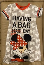 Disney Store Minnie Mouse HAVING BAD HAIR BOW DAY 9-10 Nightgown Girls Pajamas