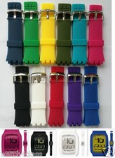 24mm Rubber silicon strap bracelet band fits Swatch TOUCH surb100 surw100 etc