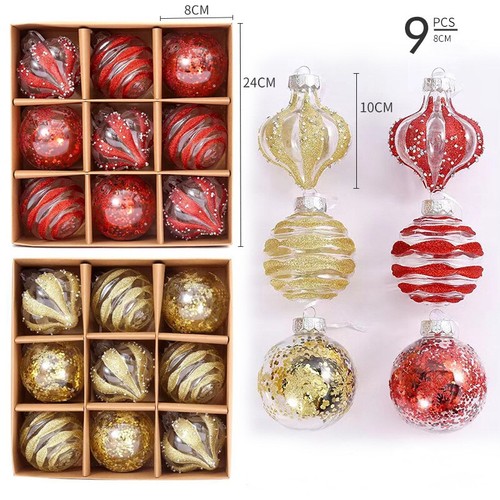 9pcs Christmas Tree Balls Baubles Hanging Ornament Party Xmas Tree Decoration UK - Picture 3 of 24