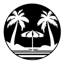 Beach Umbrella Palm Trees vinyl Decal Car Truck Window Tablet Laptop Tumbler