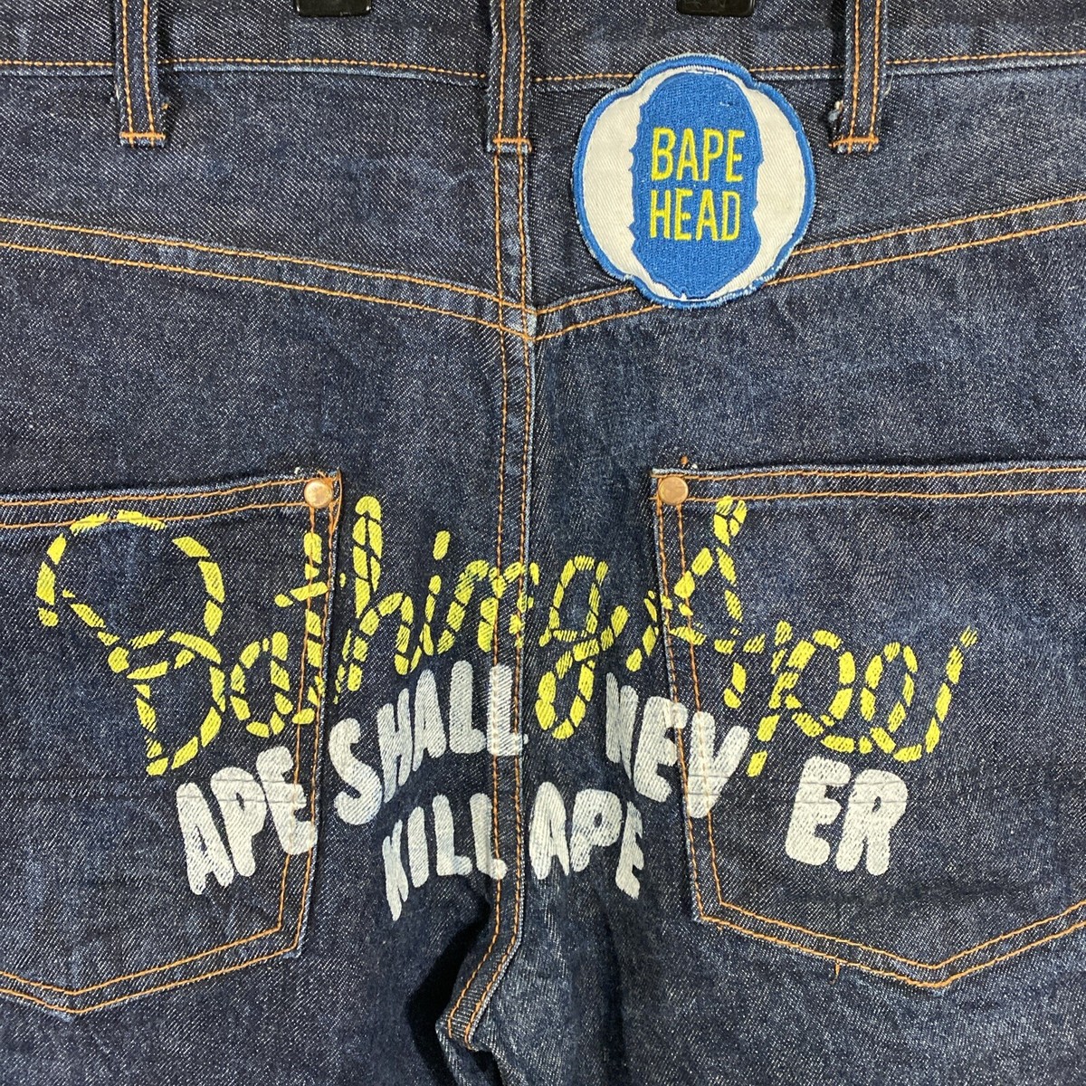 Bape A Bathing Ape Men's Size XXL made in Japan denim Cutoff