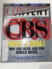 1999 FEBRUARY BRILL'S CONTENT MAGAZINE - CBS CNN DEAL FRONT COVER  Like New