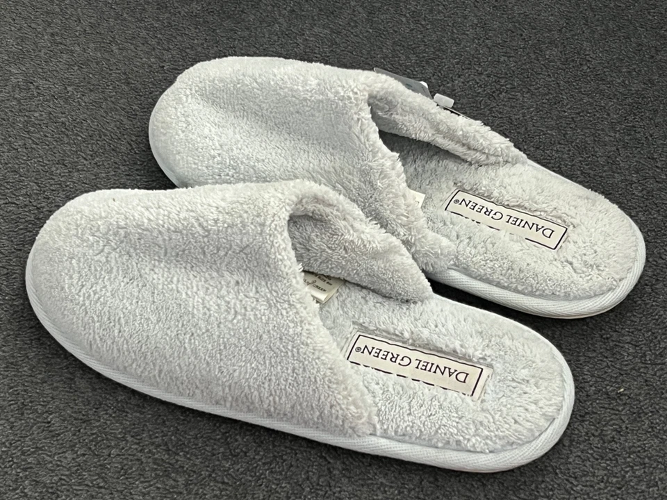 Zapatillas de felpa DANIEL GREEN zapatos de casa diapositivas para mujer 6 W Lt suela de goma azul Foto 2 de 4