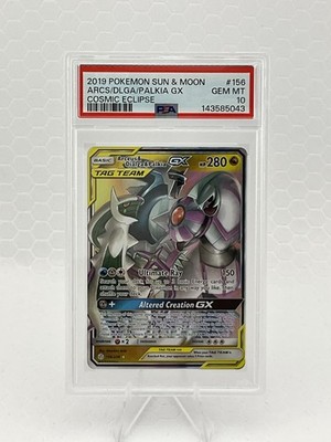 Arceus & Dialga & Palkia GX 156/236 Sm-Cosmic Eclipse Holo PSA 10