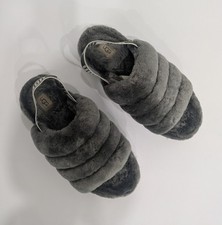 UGG Australia Women Fluff Yeah Slide Size 9 Charcoal Sandals