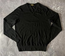 Loro Piana Men Black Wool Long-Sleeve V-Neck Pullover Sweater Size 54 L/XL